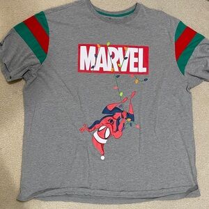 Marvel Holiday Spider-Man Gray T-Shirt 4XL